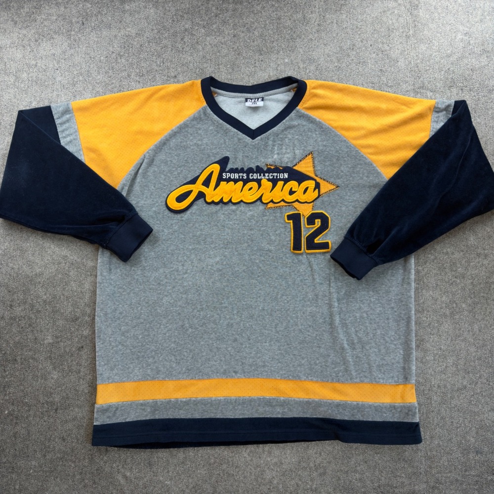 Vintage DELF America Sports Collection 12 Long Sleeve Jersey Men's Size 2XL